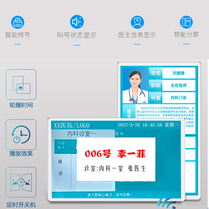 医生门牌显示屏导诊屏排队叫号诊室屏导检屏定制广告信息发布屏