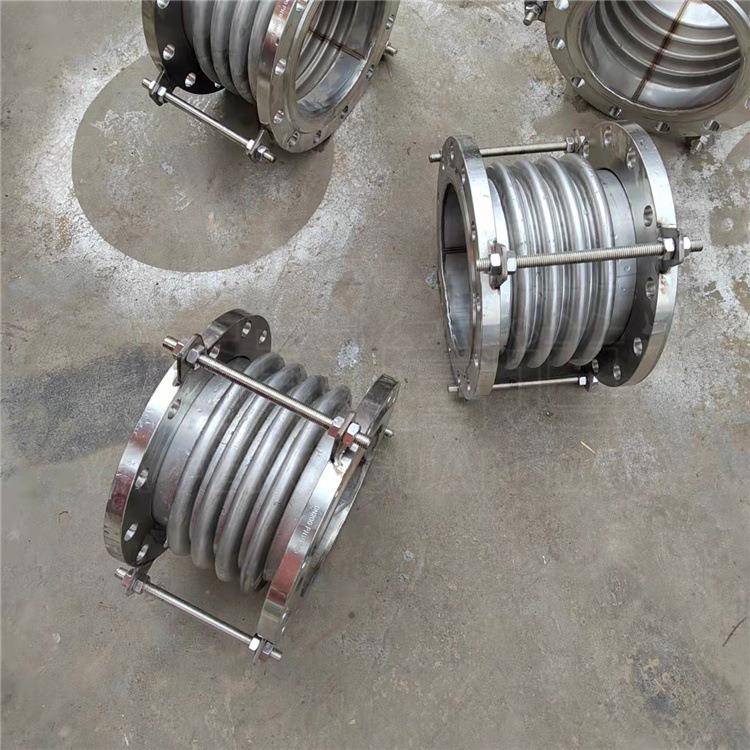 304不锈钢金属波纹补偿器 通用型法兰式拉杆伸缩膨胀节规格多样