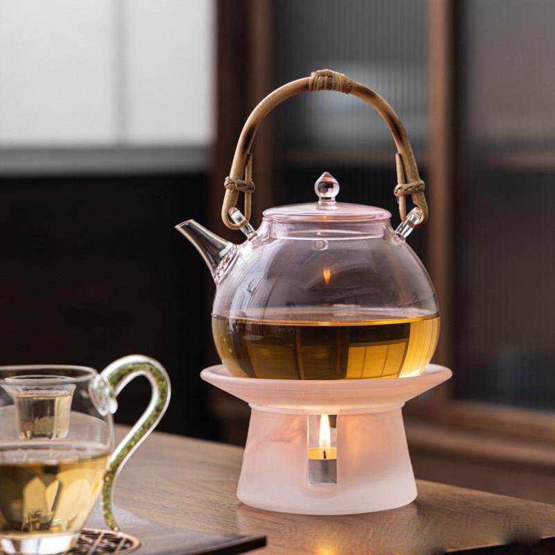 琉璃暖茶温茶炉蜡烛加热底座中式茶炉煮茶办公室小型温茶器煮茶炉