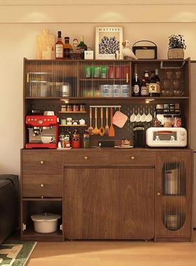 Tal全实木餐边柜折叠餐桌一体可伸缩折叠移动小户型家用桌子多功