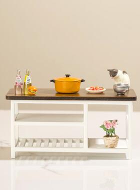 1:12娃娃屋摆件dollhouse家具配件微缩场景OB11用桌子书桌电脑桌