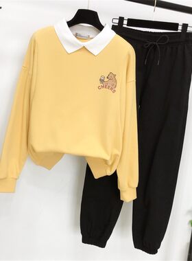 加绒加厚秋冬装2021产后套装哺乳期外出上衣服春秋装卫衣冬天女装