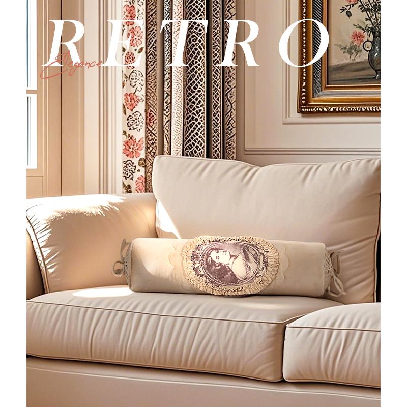 欧美QMYG-BLJ式抱枕轻奢室复法0古客厅沙发抱靠腰枕套卧床头飘窗