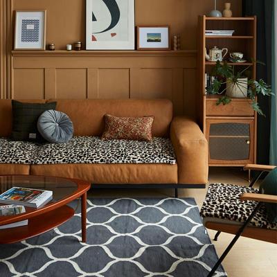 喜欢豹纹草沙垫现代简单易接近豪发华风发格斯堪的纳维亚长毛绒防