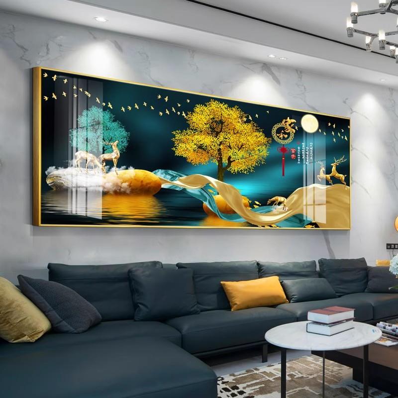 高级厅墙装饰大气沙0001发背景墙挂画画山水客墙画新款卧壁室床头