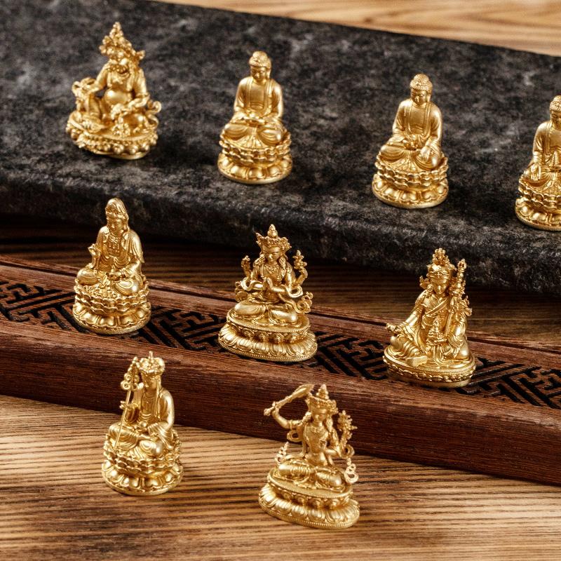 黄铜便携式佛像MOD里阿弥陀佛观音文殊菩萨千藏菩萨迷01你家用黄