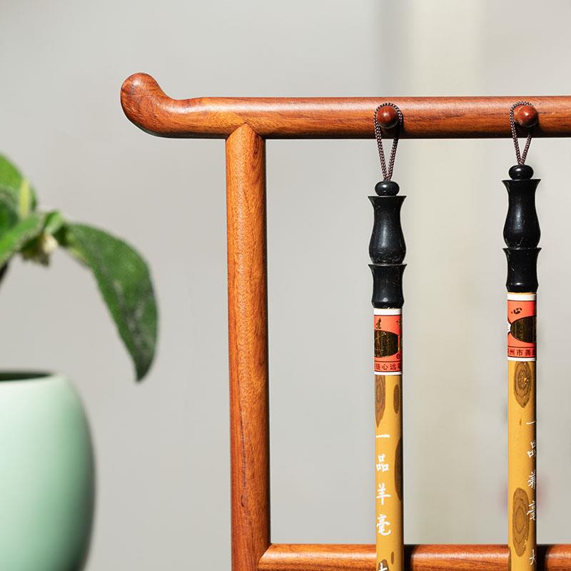 琏湖笔毛笔笔挂毛笔架酸枝木文房四善宝挂实木十二挂法用品工具架