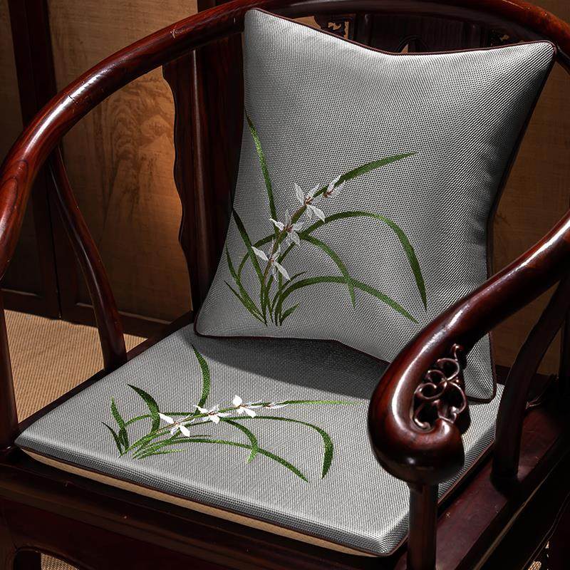 茶新中式夏季席垫冰丝透气红木沙发垫桌椅垫圈椅坐太师凉艺帛乾堂