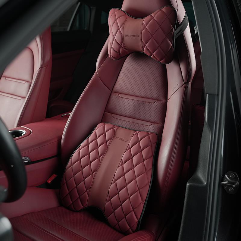 汽车枕四头季通用护颈枕记菱忆棉车载PJ-LZ233用男座椅腰靠格汽车