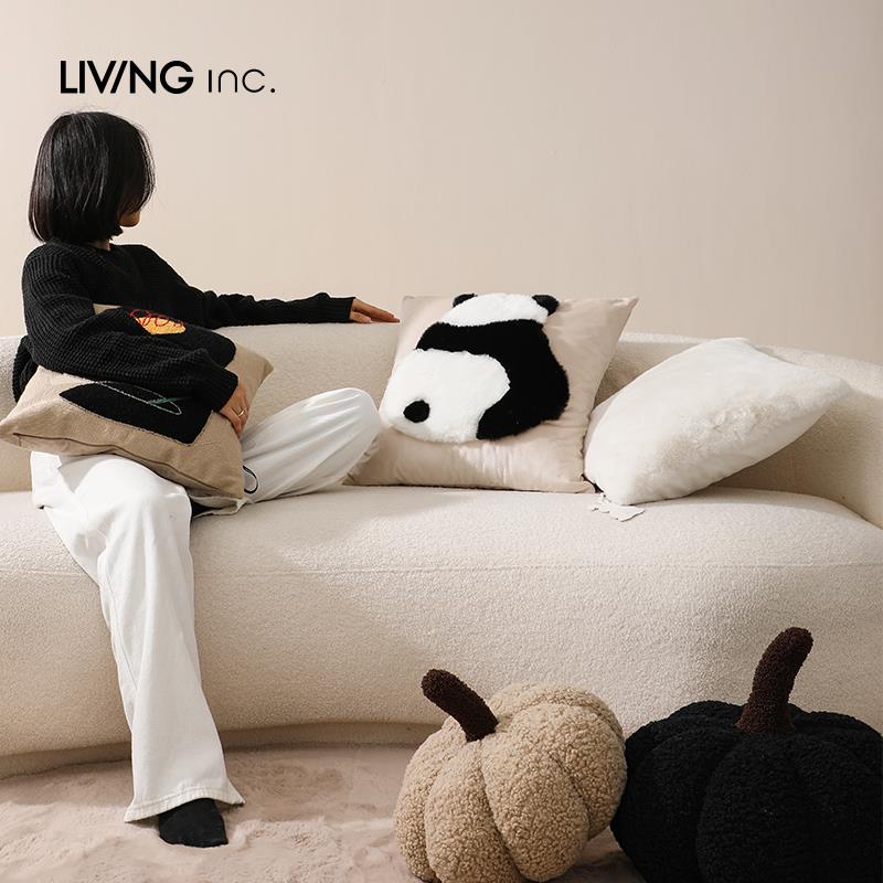IVIGN inc.熊猫 毛绒抱枕可爱卡通靠枕头床L学头垫沙发客BZ220401