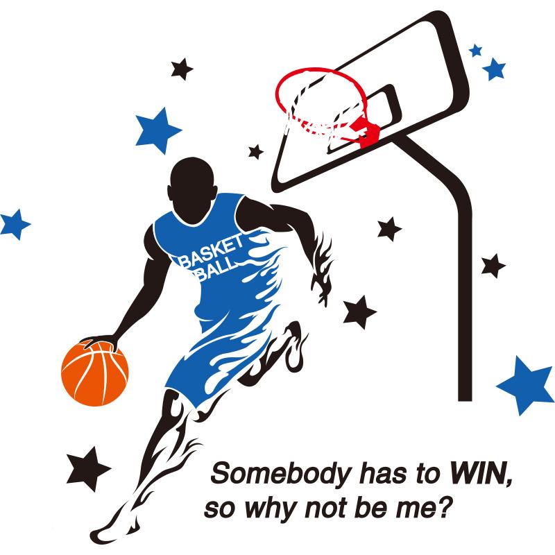 卧创nba球贴画男生海报背景墙壁装饰品意篮室床头69700851自粘墙