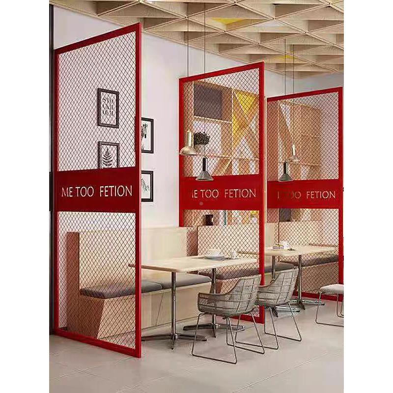 菱形网格网装饰示隔断墙镂空吊铁丝网铁顶艺屏风BIV片隔断展架饰