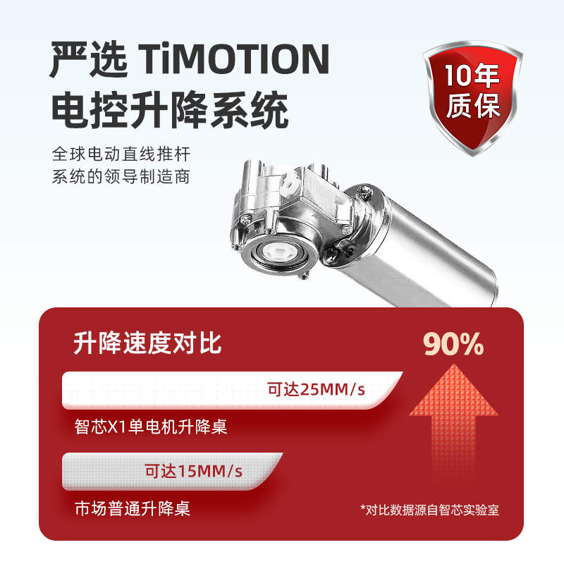 智芯智能电动升降桌公学习桌电脑桌实木移动书桌自动升降桌腿X1