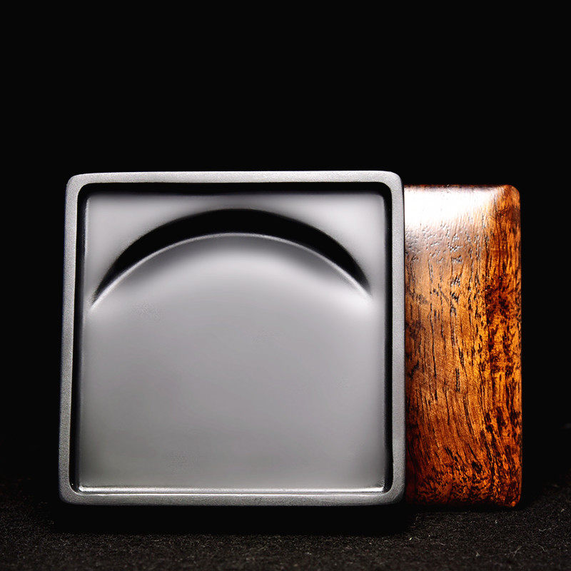 国家非遗 安徽砚台名师小楷素砚老坑端砚天然原石磨墨条墨块书法