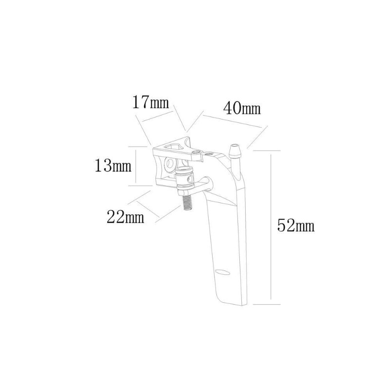 52mm吸水方向舵遥控电船转向金属舵适合30-CM船壳使用