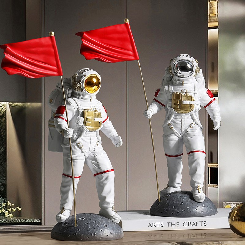 创意宇航员摆件大号家居客厅高档红旗办公室装饰办公桌人物摆设网