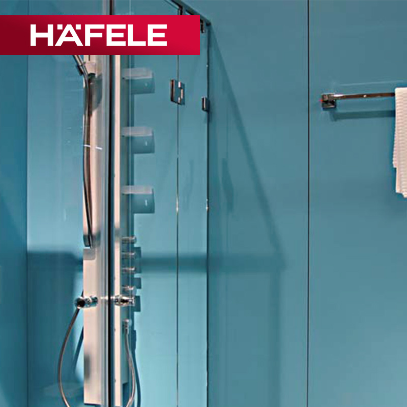 海福乐HFELE铜浴室夹无框门玻璃夹淋浴房玻璃固定夹90度铰链