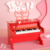 宝丽儿童小钢琴玩具女孩音乐电子琴可弹奏带话筒入门初学者宝宝3