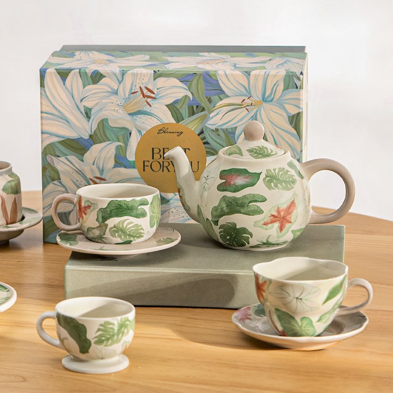 西比尔复古陶瓷茶壶茶杯套装家用耐热法式下午茶咖啡杯碟高档礼盒