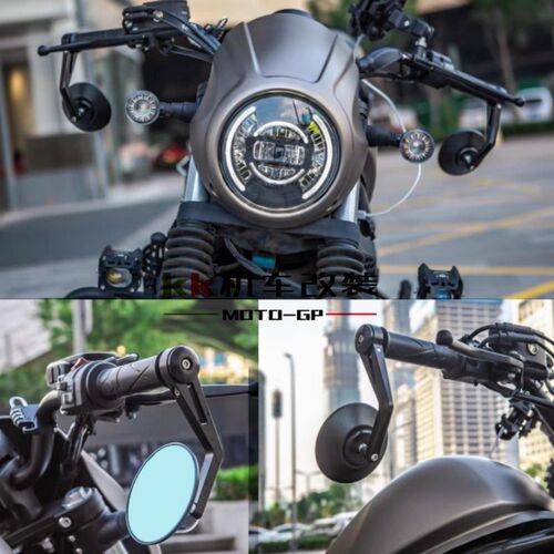 适用奔达黑旗500后视镜 灰石300改装车把镜 TR300 金吉拉大反光镜