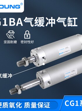 气缓冲铝合金迷你气缸CDG1BA40-75气动带磁轻型气缸CDG1BA40-100Z