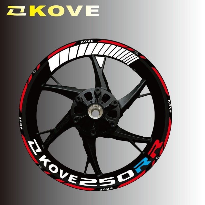 新款KOVE凯越改装250RR 321RR 450RR 17寸车轮通用反光钢圈轮壳贴
