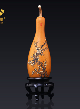 葫芦艺术品文玩手把件玄关摆件精品异形龙头吕学汀墨刻烫烙画雕刻
