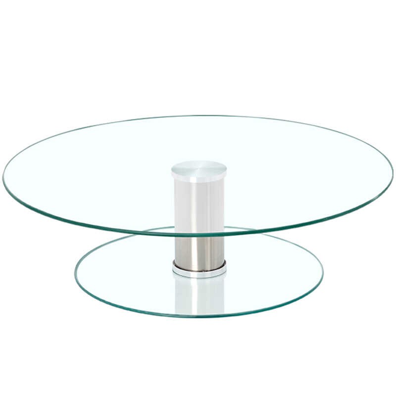 酒店加高餐桌转盘钢化玻璃层转盘家用二层转盘层水果转盘