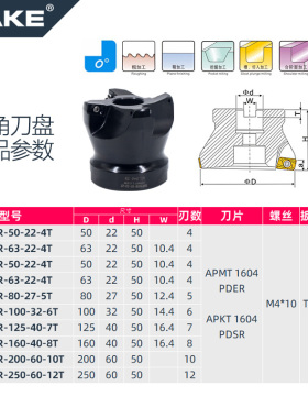 10废角刀盘75度横装RP0R-/3/面铣费副角平面数控旧刀片