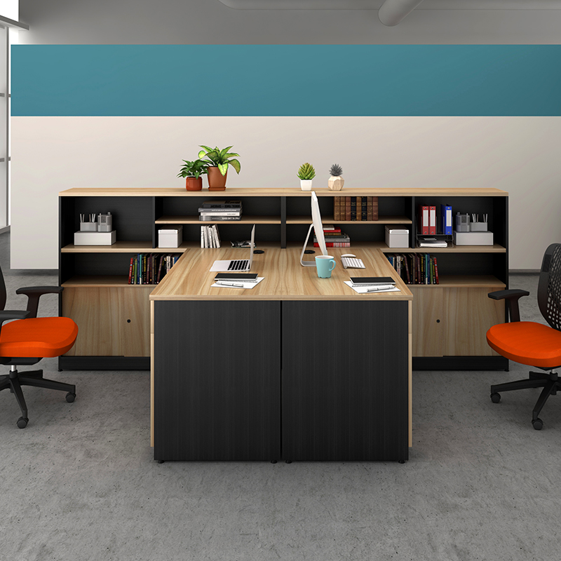 简约现代财务办公桌职员单人位屏风工作位L型卡座办公室家具