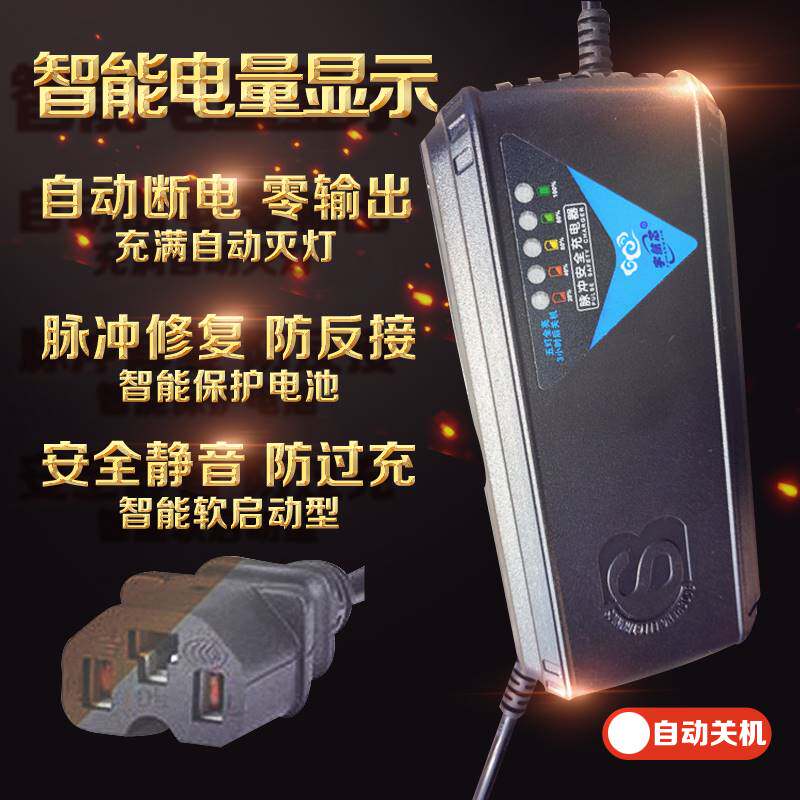 电动车电瓶充电器维护型48V60V72V20AH醛酸 电池脉冲电车自动关机