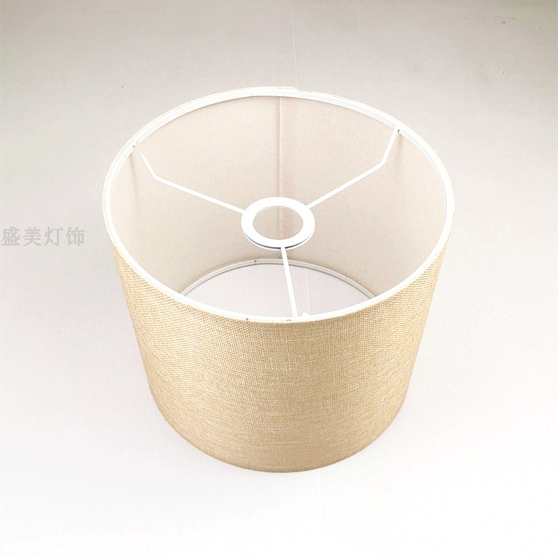 DIY配件台灯PVC布艺灯罩 落地床头吊灯罩 圆柱圆筒圆形麻布壁灯罩