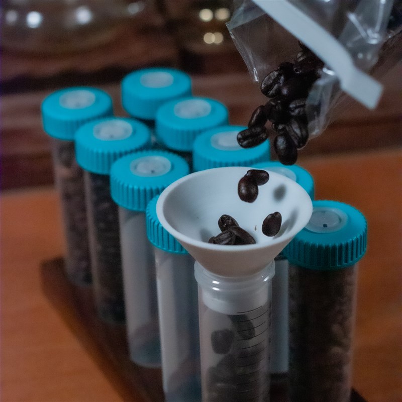 素止 咖啡豆离心管底座带漏斗 咖啡都保存罐分装试管 闻香单剂量