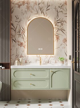 40进深陶瓷一体盆浴室柜组合超窄40cm小户型洗手盆柜洗脸盆洗漱台