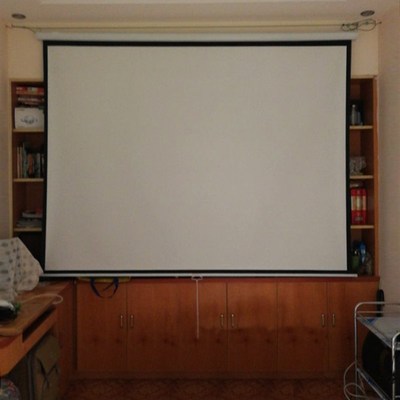 银辉72/84/92/100/120寸4:3/16:9投影幕布手动手拉自锁幕壁挂办公