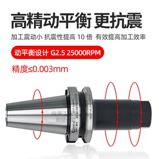 梅华数控刀柄BT40BT30BT50HSK刀柄动平衡不锈钢ER16ER20ER25ER32