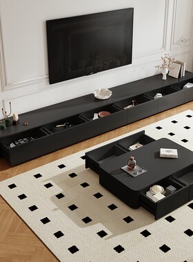 实木电视柜客厅家用小户型原木色地台柜现代简约新款落地茶几组合