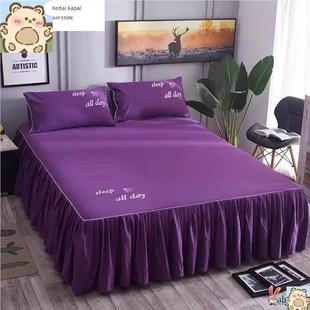 保护床裙式 床罩全棉纯棉防尘床单床套单件1米8乘2一八五5l单人1.8