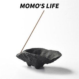 侘寂风香插高级感小香炉小众线香底座小巧山峰香插香盘香薰摆件