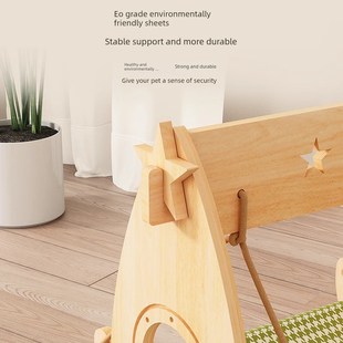 日本VON猫咪秋千摇床夏季 宠物木质吊床摇篮悬挂猫窝沙发躺椅猫床