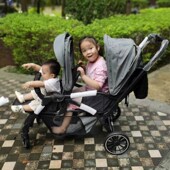 德国双人双胞胎大小孩前后坐款 婴儿推车婴儿BB二胎轻便一键收车
