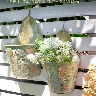 壁挂花盆半圆形户外花园阳台铁艺挂墙悬挂式 绿萝吊篮多肉吊兰花器