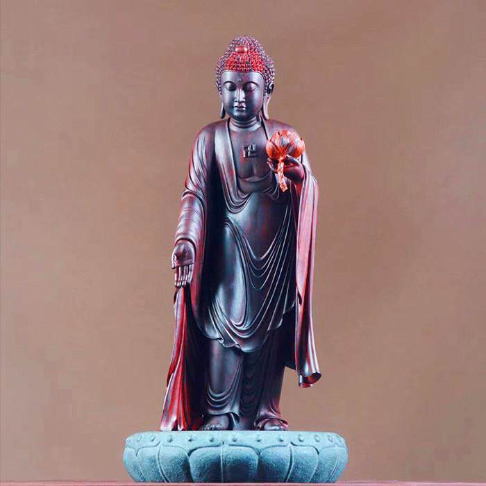 小叶紫檀老山檀香沉香木雕观音弥勒佛佛像金丝楠根雕刻工艺品摆饰