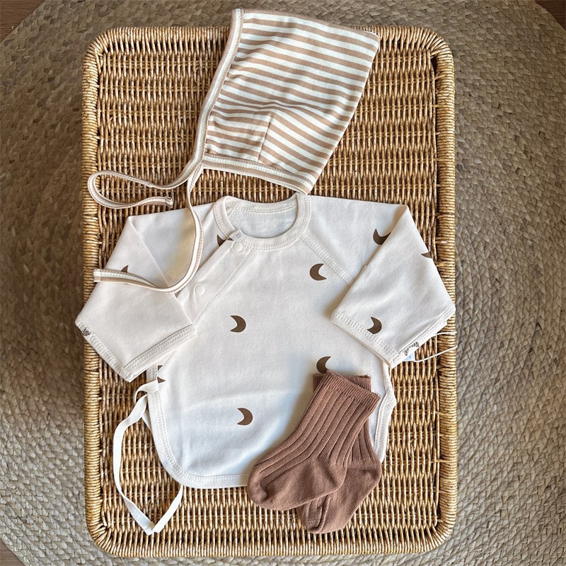 新生儿衣服婴儿半背衣纯棉a类0-3月初生宝宝上衣52码59码无骨春秋