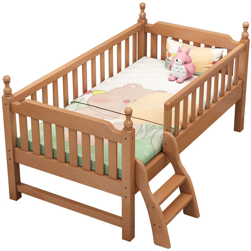 金多喜实木儿童床带护栏单人欧洲榉木加宽婴儿宝宝床小床拼接大床,住宅家具,儿童拼接床,淘宝优惠券,粉丝福利购,淘宝优惠卷