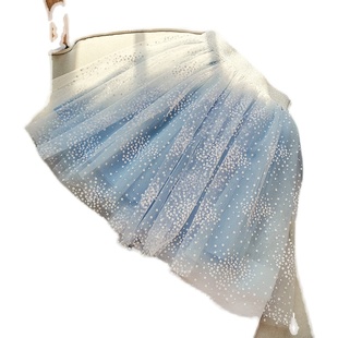 仙气女童半身裙儿童夏天公主裙宝宝小女孩夏装春秋百褶网纱短裙子