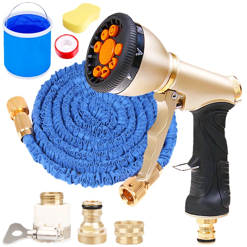 高压园艺花园浇水洗车浇花水枪神器伸缩水管软管防爆防冻家用套装