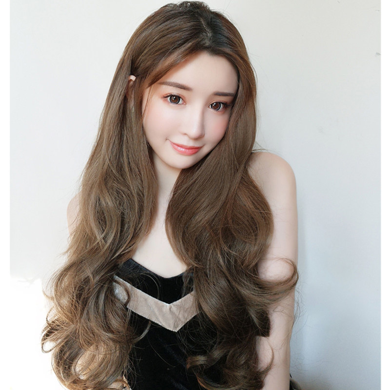 真发发片假发女长发长卷发大波浪假发片70长U型一片式无痕接发片