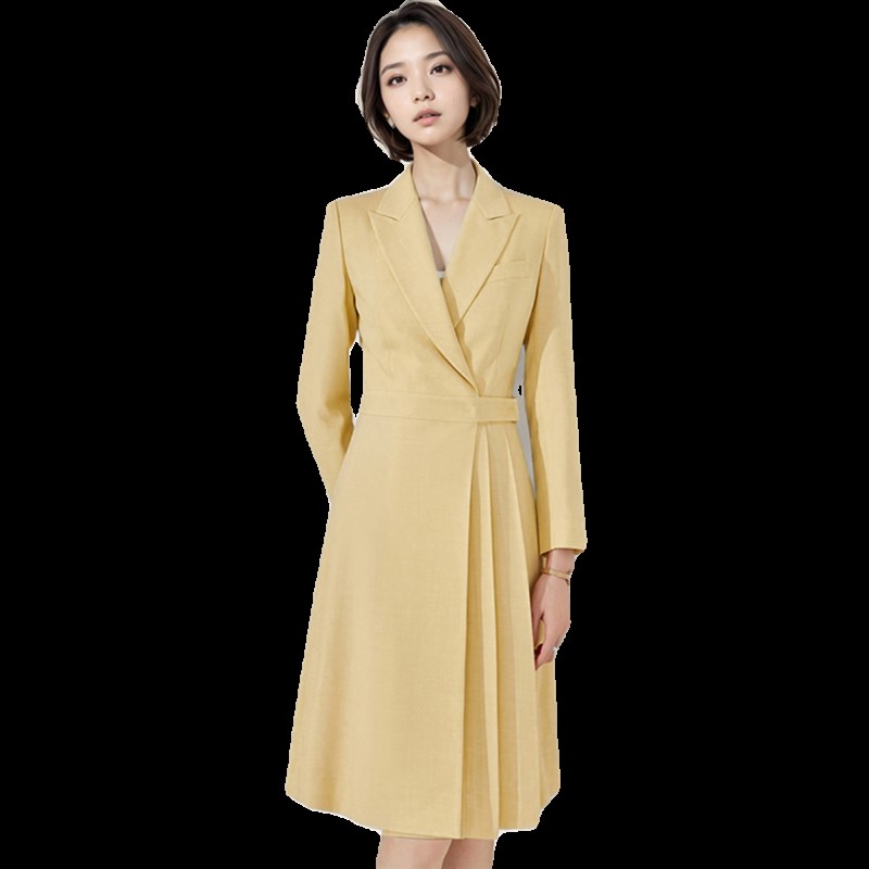 高端播音主持人OL职业正装女西装连衣裙艺考演讲气质正式场合礼服