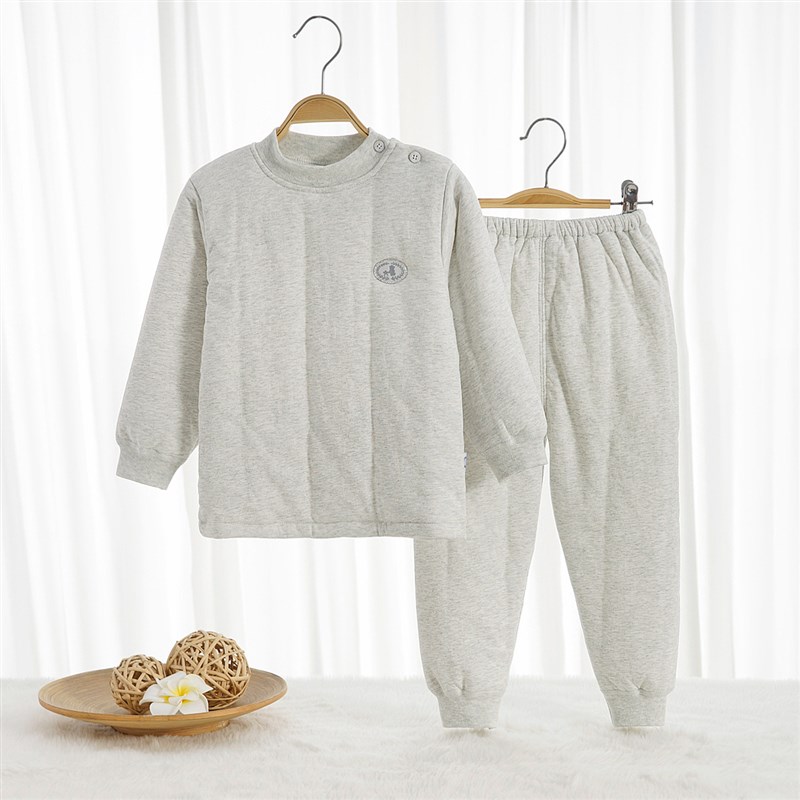 儿童保暖套装加厚夹棉南极棉婴儿秋冬装0-1-3岁纯棉宝宝睡衣棉服